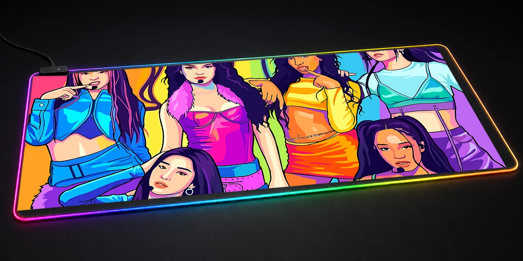 KATSEYE Group Vector Art RGB Desk Mat RGB desk mat