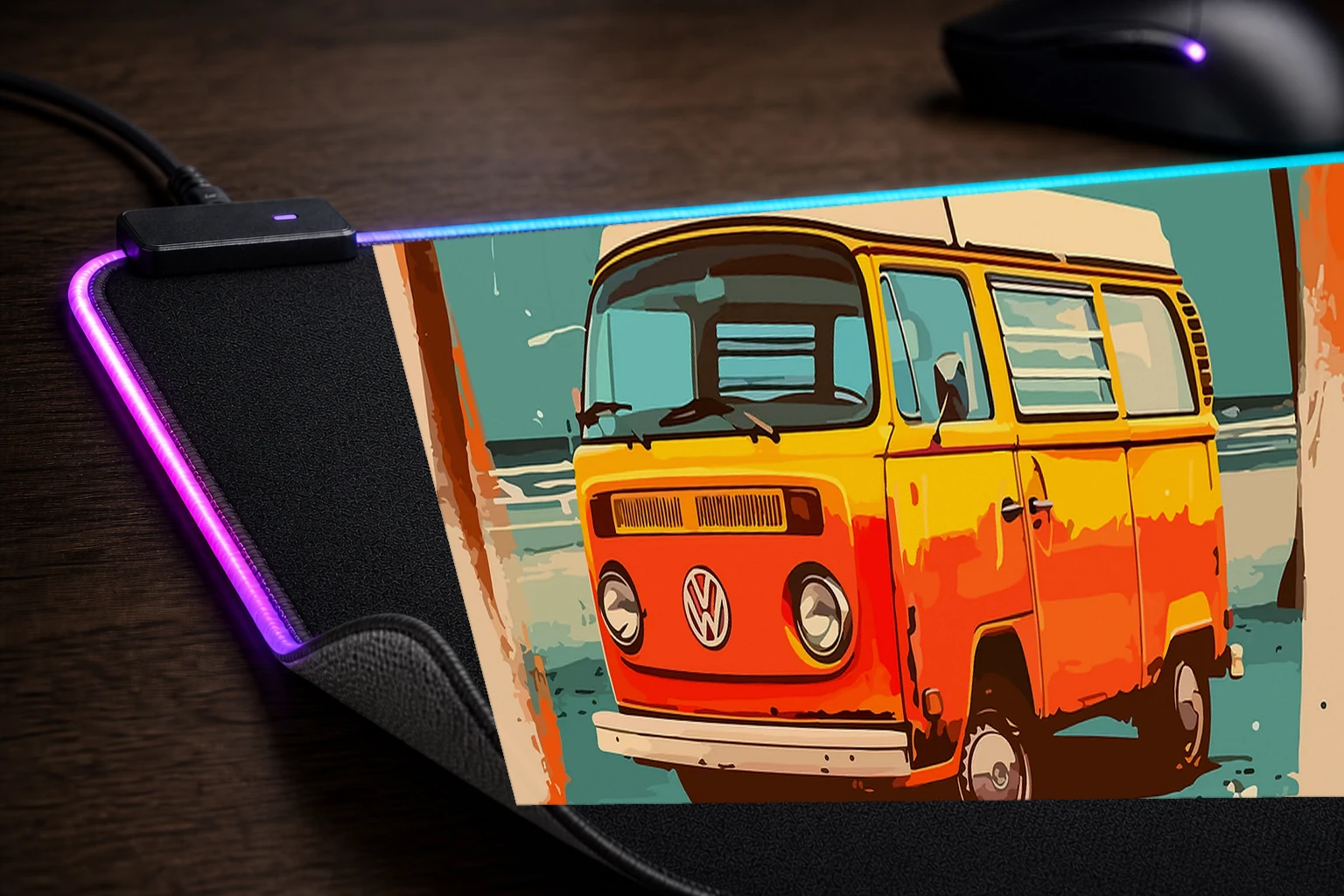 Volkswagen Best Selling RGB Desk Mat controller and material detail