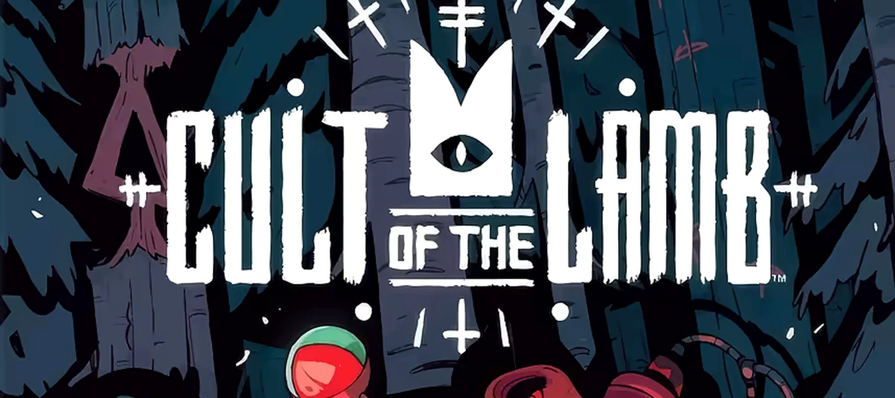 Cult of the Lamb Game Art RGB Desk Mat full-width design preview