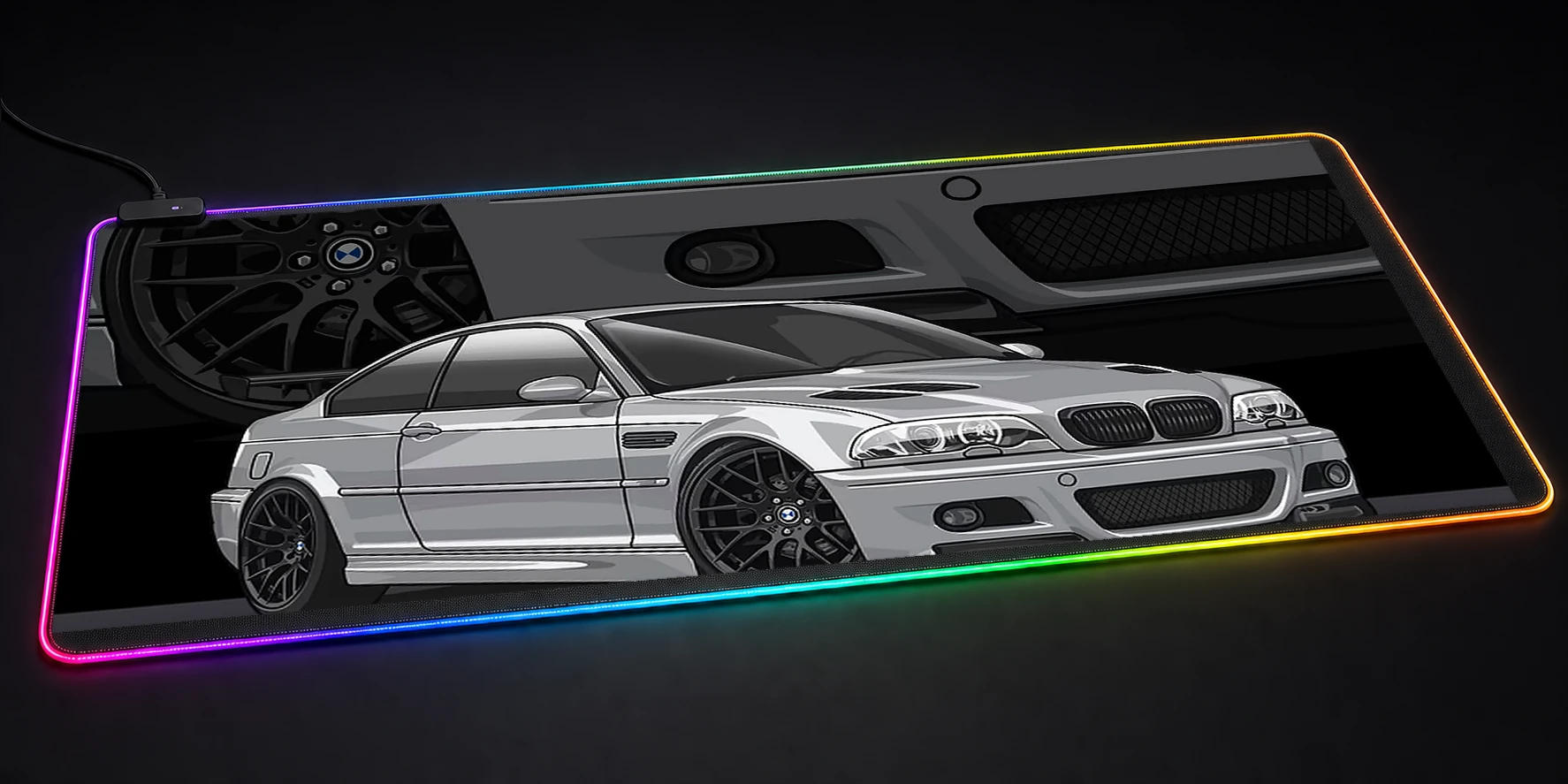 BMW E46 M3 RGB Desk Mat RGB desk mat
