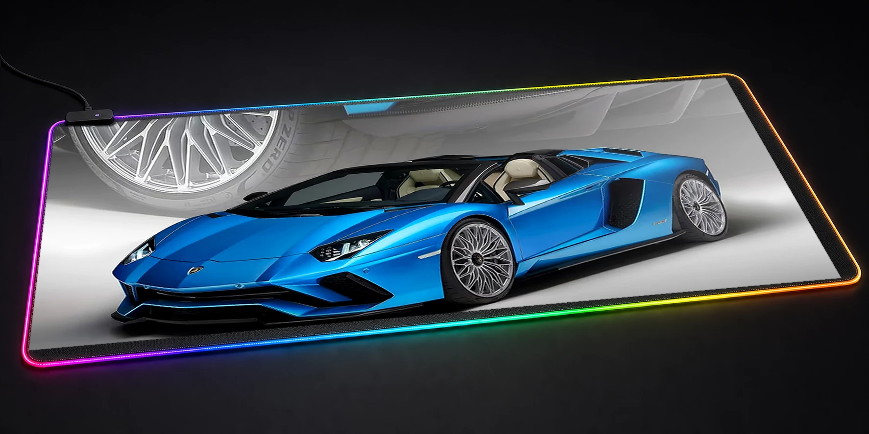 Lamborghini Aventador SVJ Roadster RGB Desk Mat RGB desk mat
