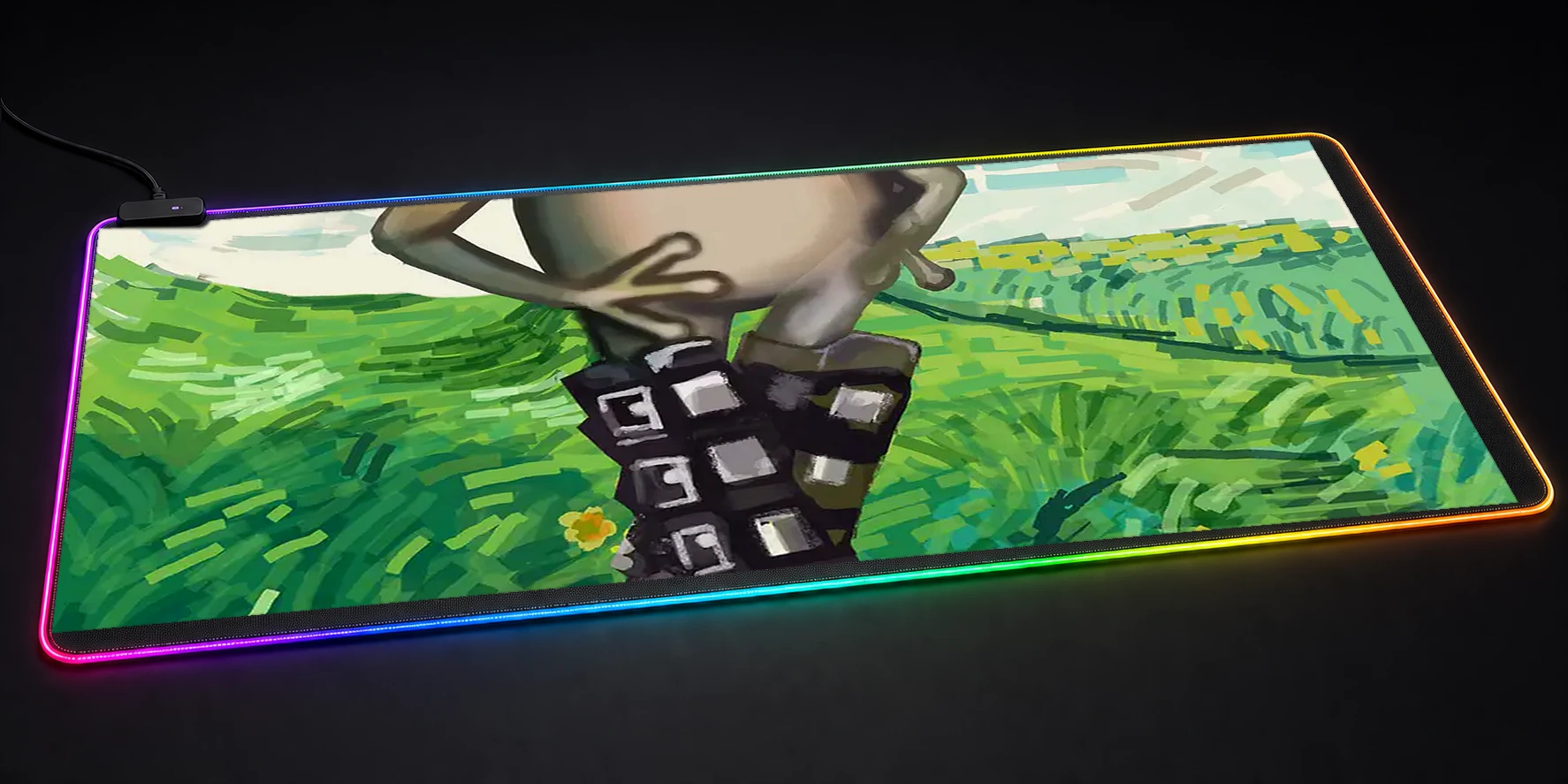 frog gothic in the field RGB Desk Mat RGB desk mat