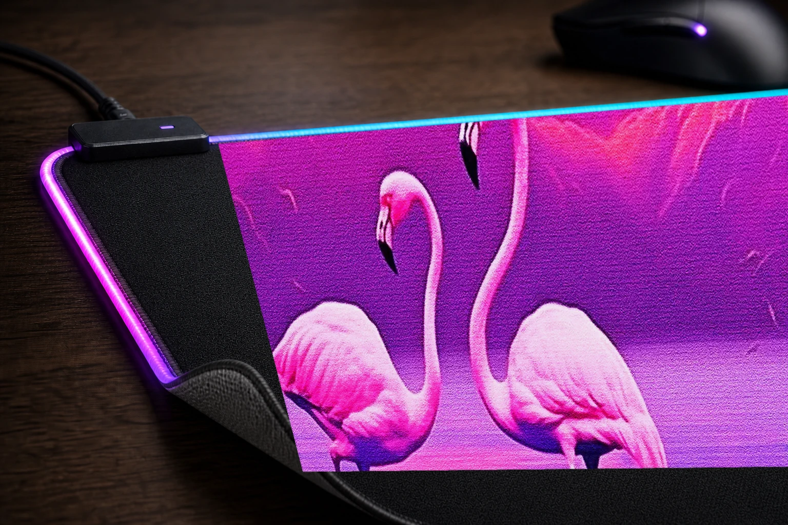 Natural scenery RGB Desk Mat controller and material detail