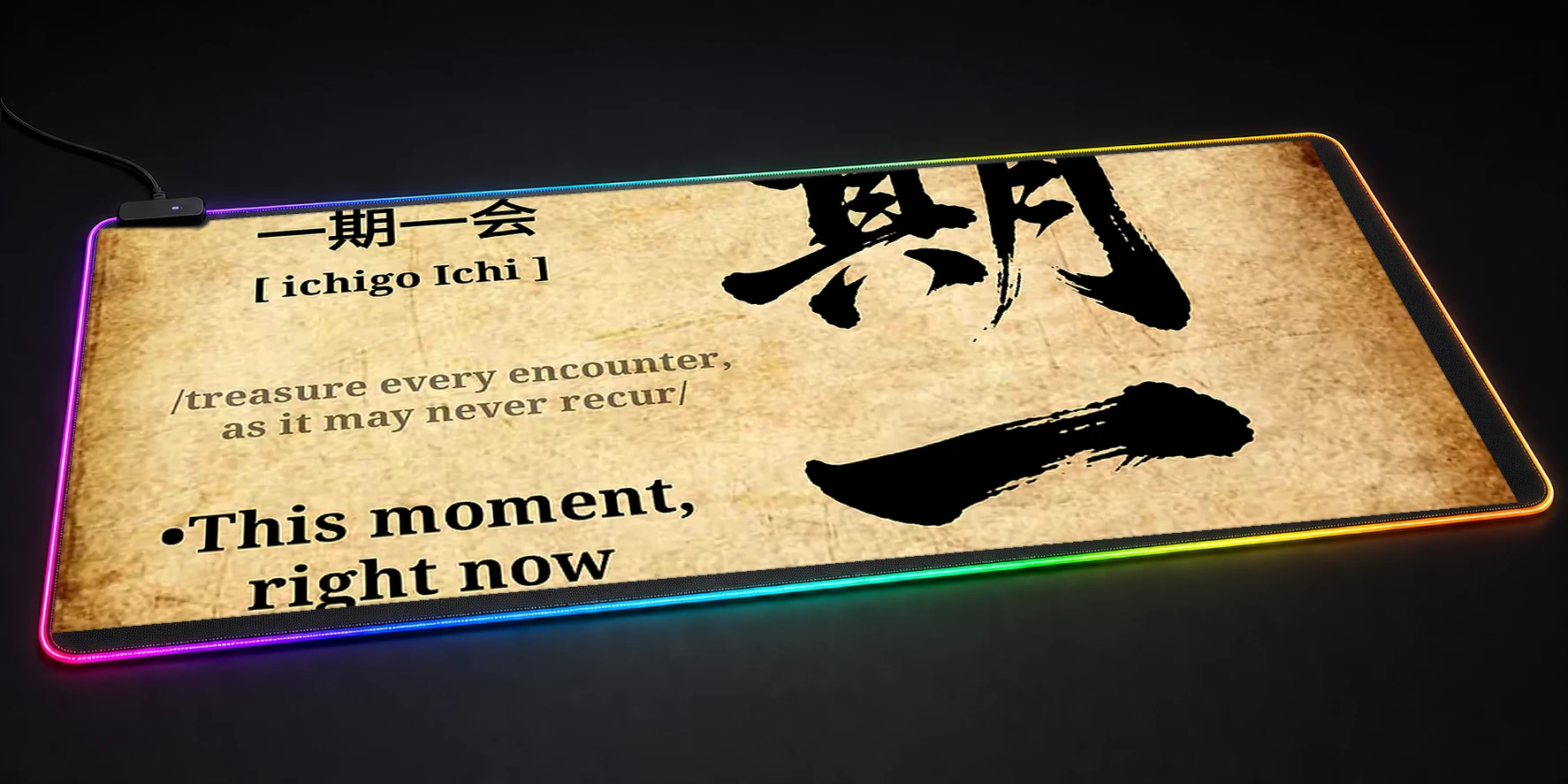 Japanese Calligraphy Ichigo Ichi RGB Desk Mat RGB desk mat