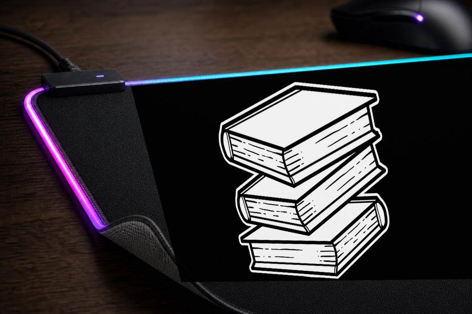 Future Best Selling Author RGB Desk Mat controller and material detail