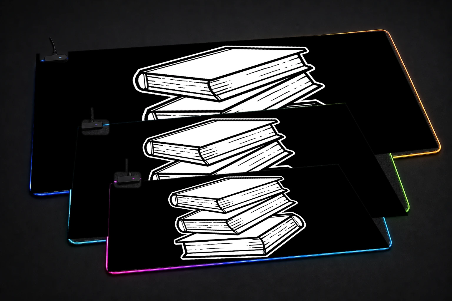 Future Best Selling Author RGB Desk Mat three-size comparison