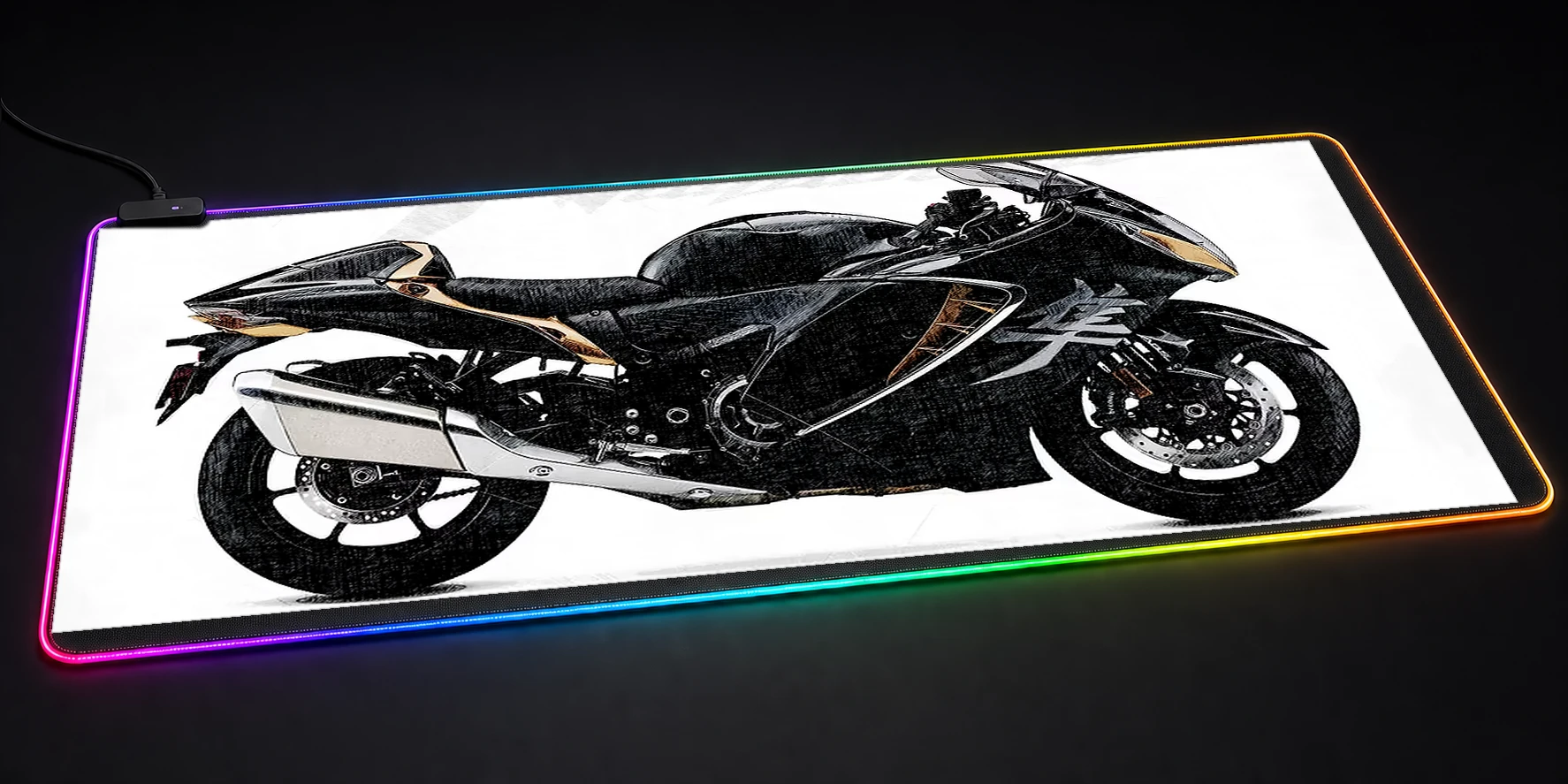 Suzuki Hayabusa Motorcycle RGB Desk Mat RGB desk mat