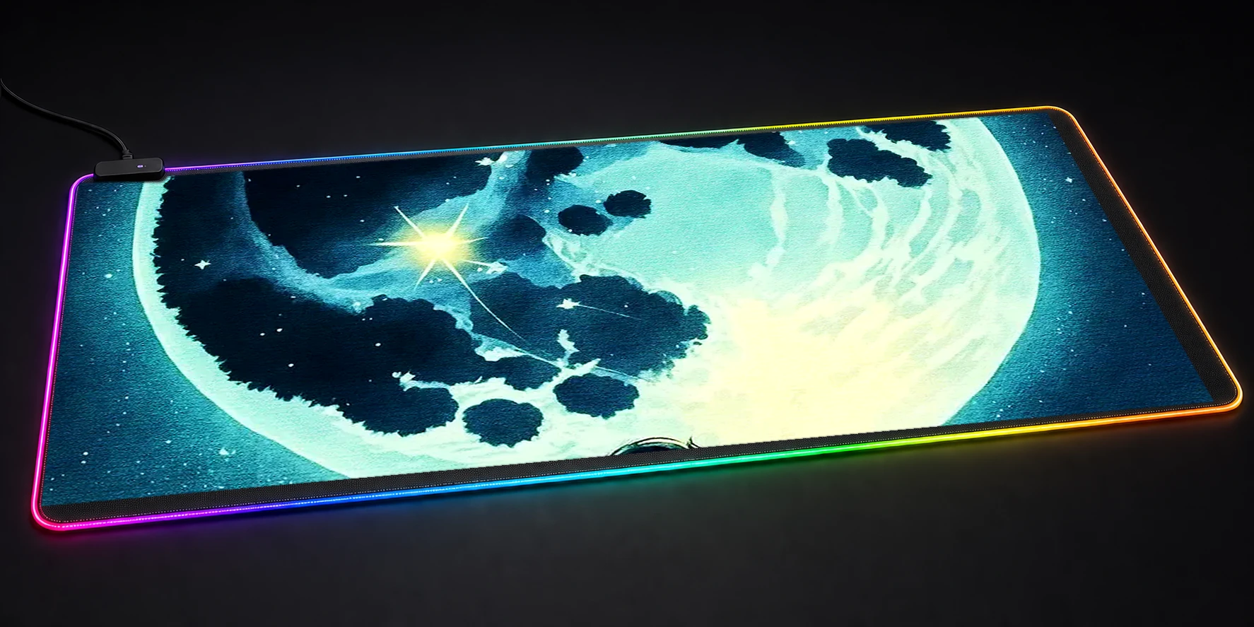 Look at the Moon RGB Desk Mat RGB desk mat