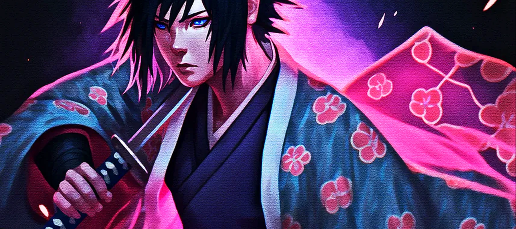 Hunters wearing kimonos RGB Desk Mat full-width design preview