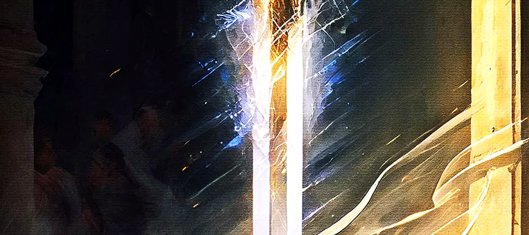 Sword Legend Art RGB Desk Mat full-width design preview