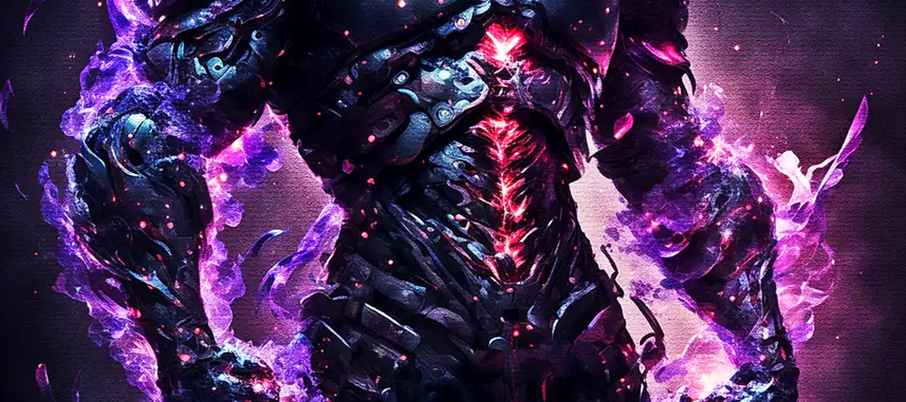 Dark ninja purple aura RGB Desk Mat full-width design preview