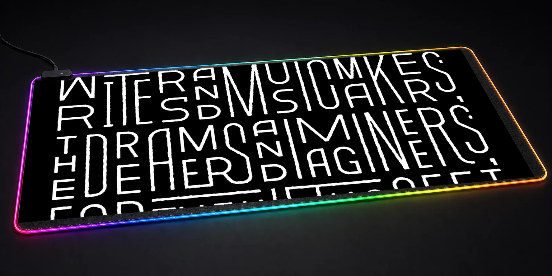 Blessed are the Weird Typography Art RGB Desk Mat RGB desk mat