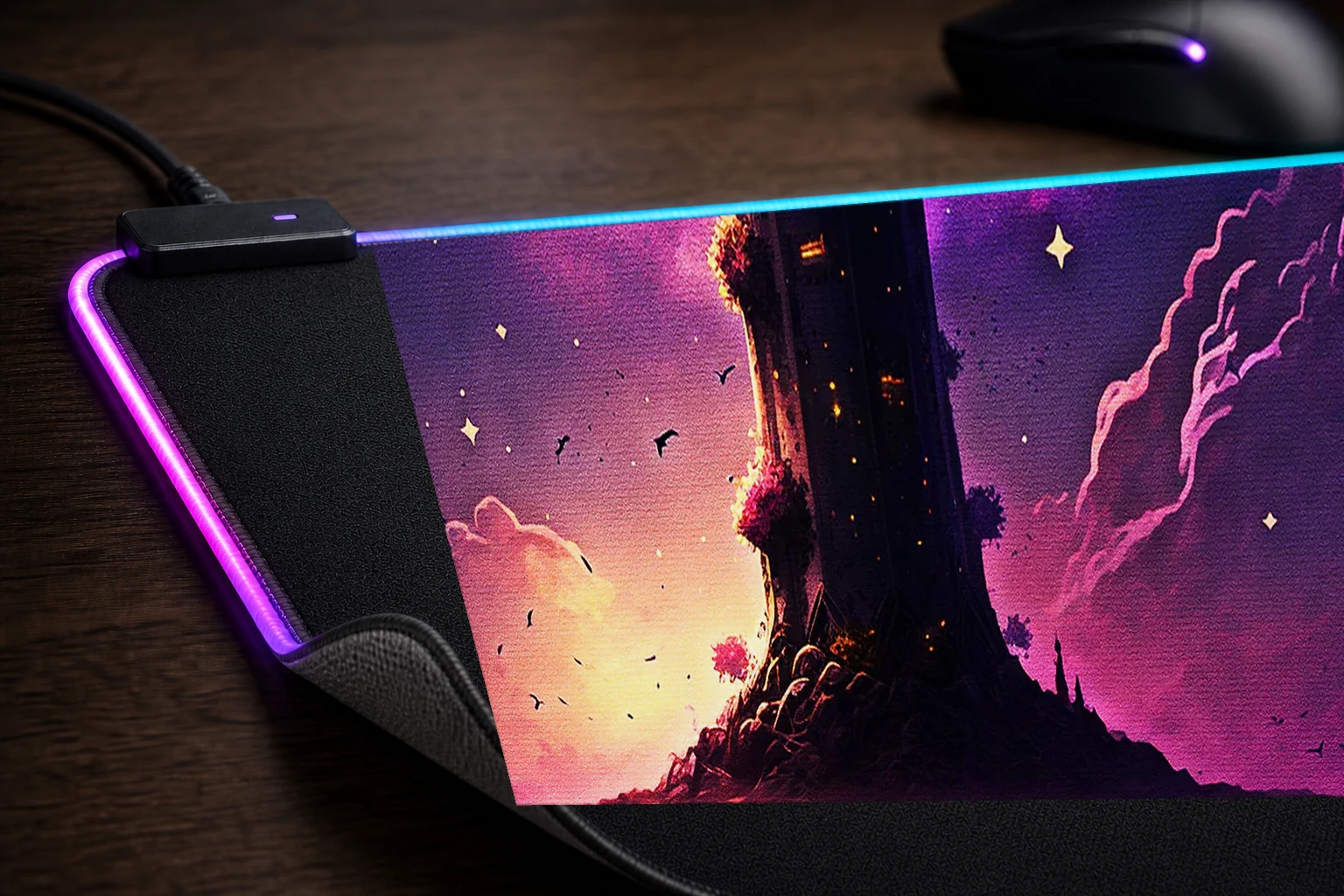 Paint Lighthouse RGB Desk Mat controller and material detail
