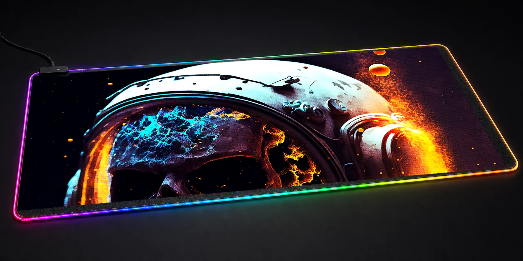 Closeup of an astronaut RGB Desk Mat RGB desk mat
