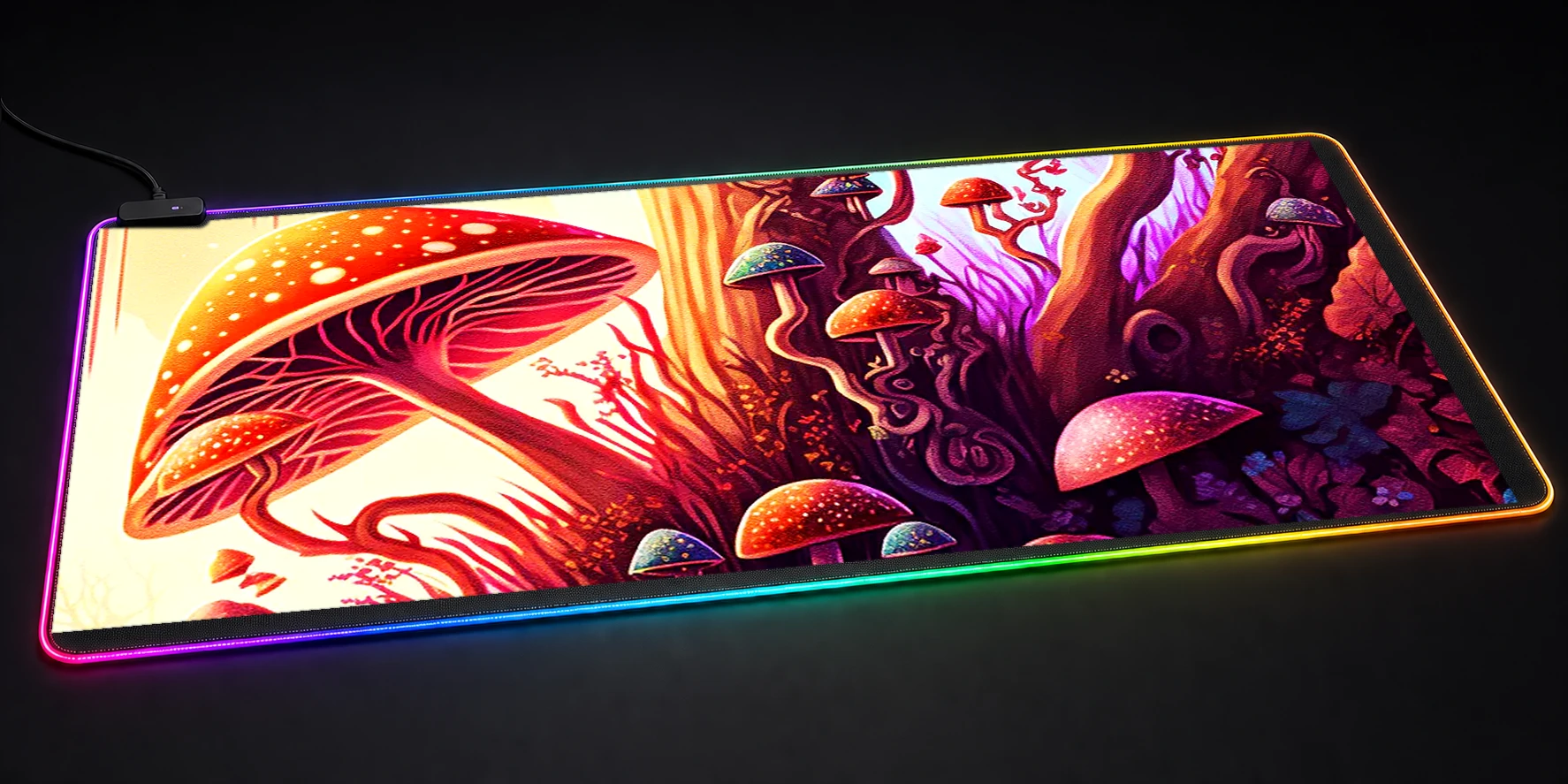 Paint Mushroom RGB Desk Mat RGB desk mat