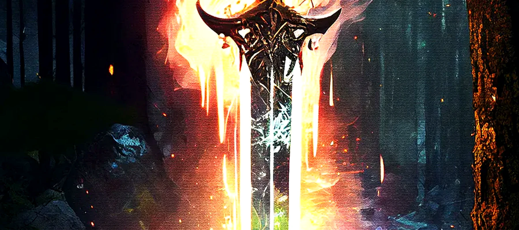 Paint Sword Legend RGB Desk Mat full-width design preview
