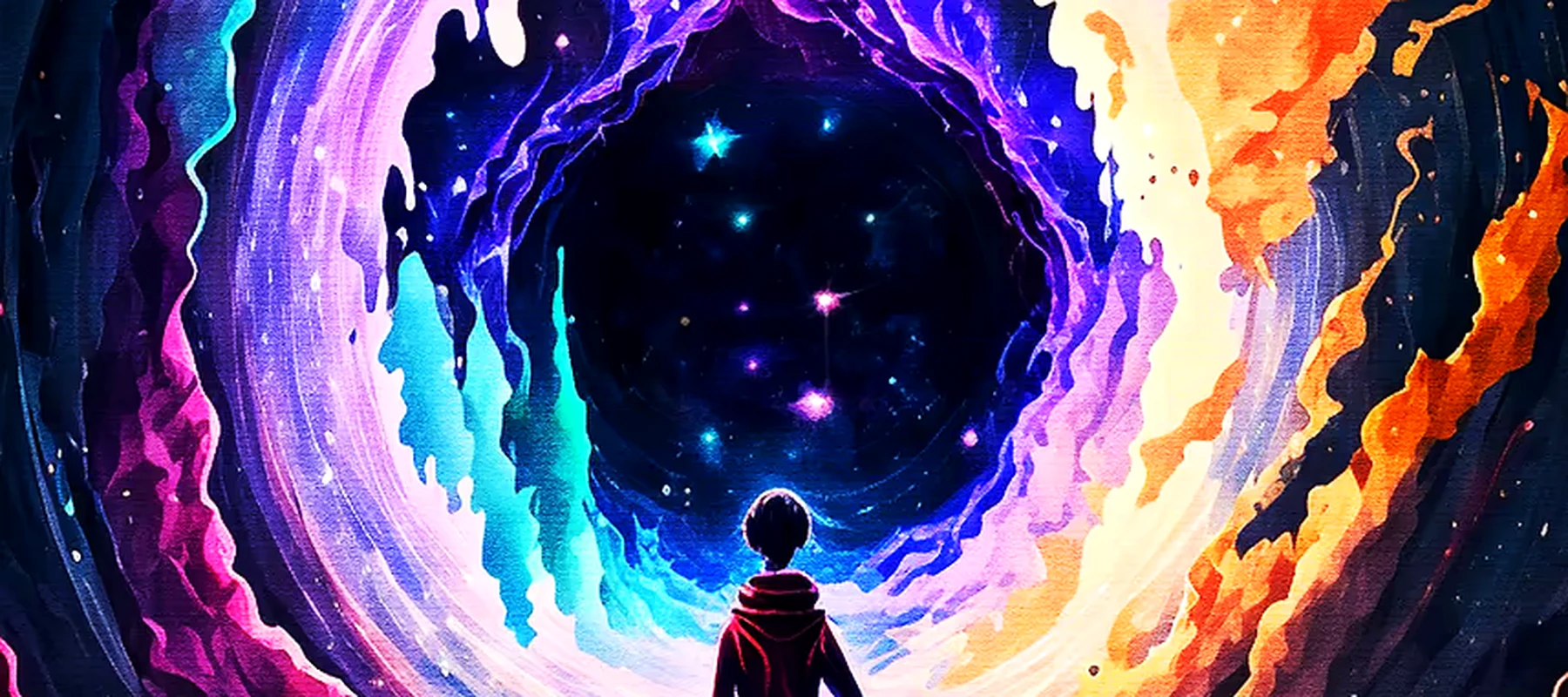 Portal cosmic space RGB Desk Mat full-width design preview