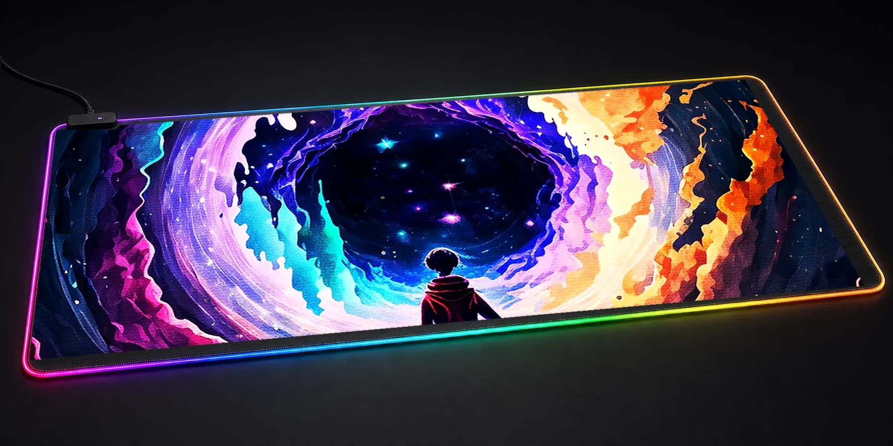 Portal cosmic space RGB Desk Mat RGB desk mat