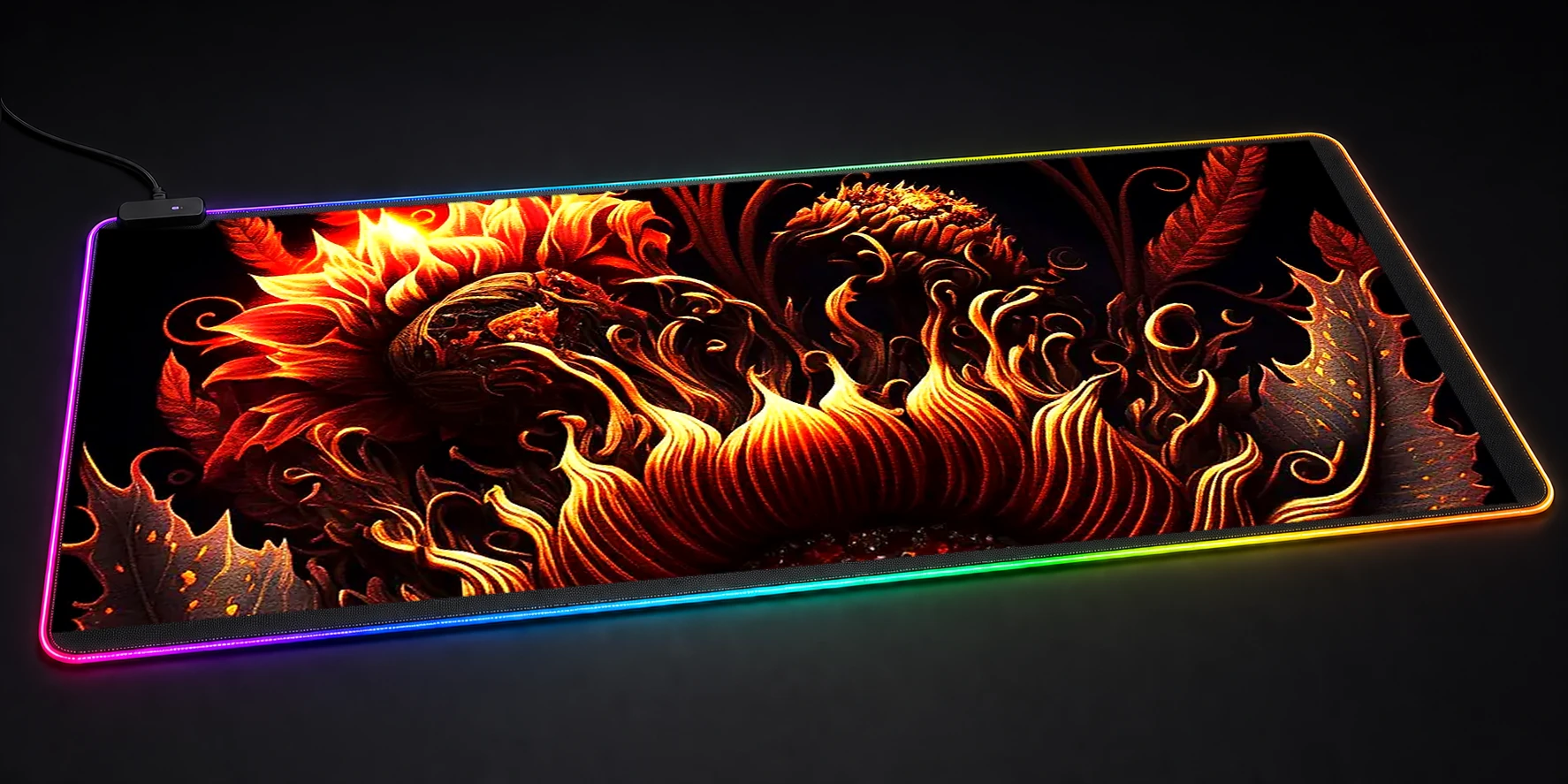 Ultra fire sunflower RGB Desk Mat RGB desk mat