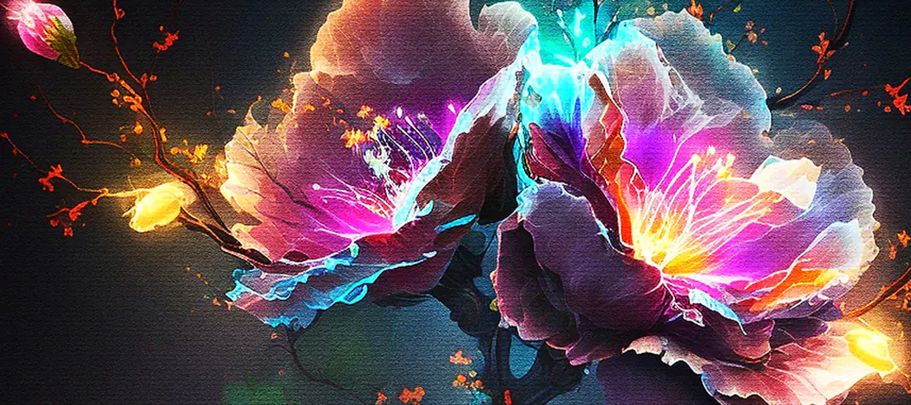 Electric Bloom RGB Desk Mat full-width design preview