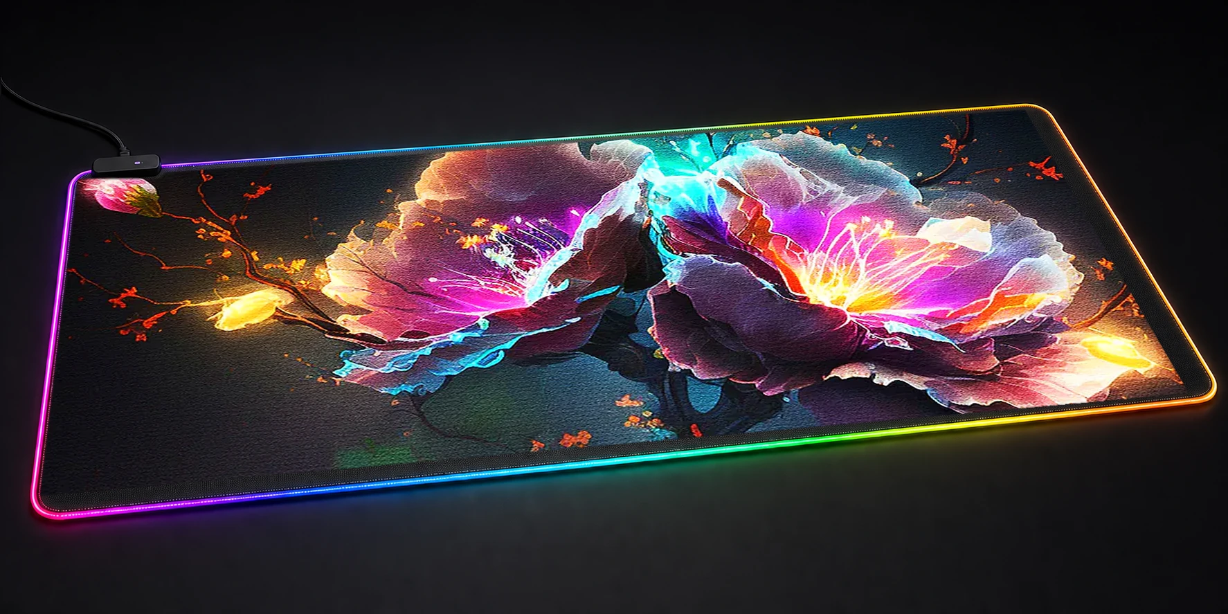 Electric Bloom RGB Desk Mat RGB desk mat
