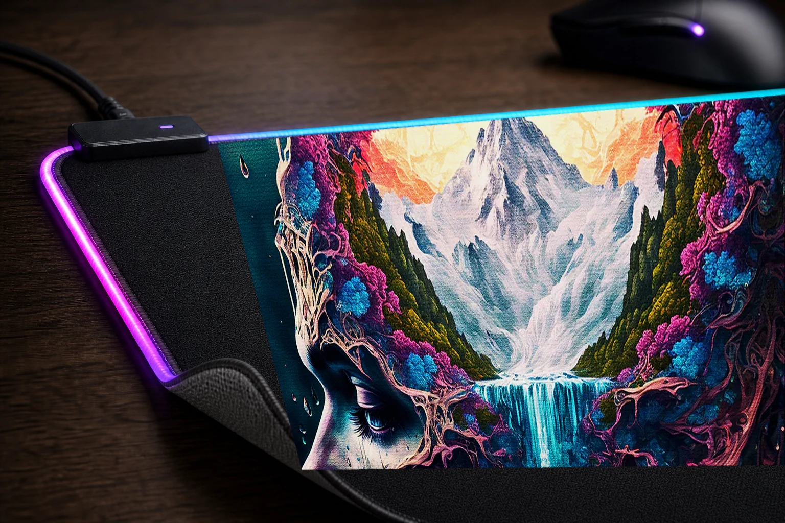 Dream the brain RGB Desk Mat controller and material detail
