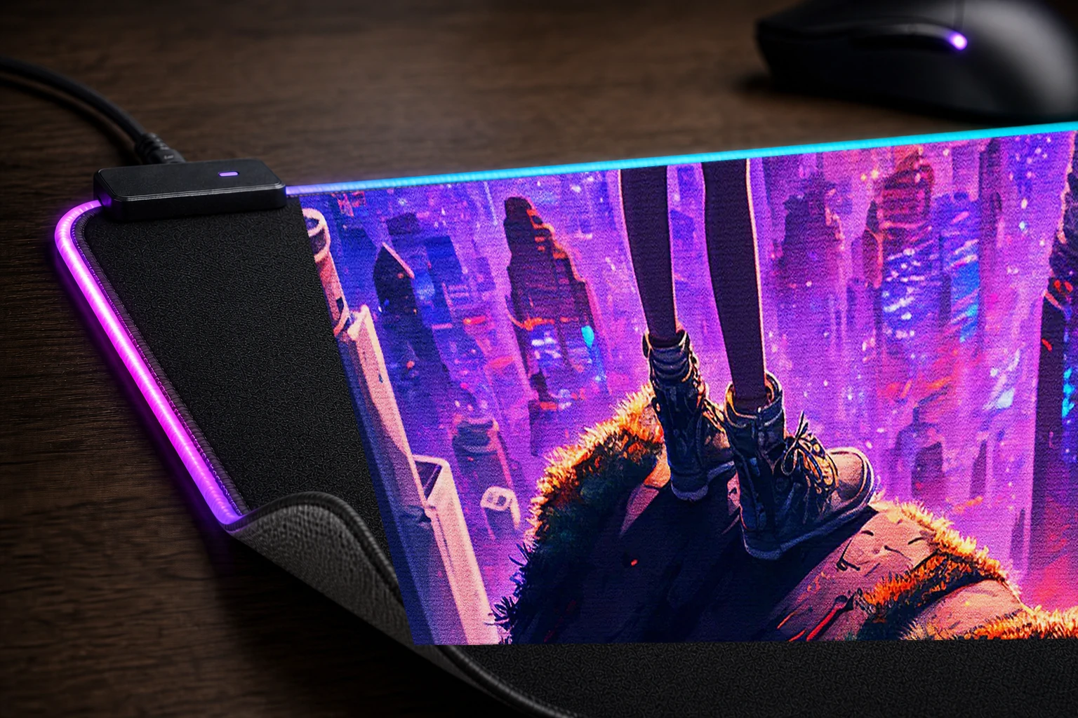 High On Life RGB Desk Mat controller and material detail