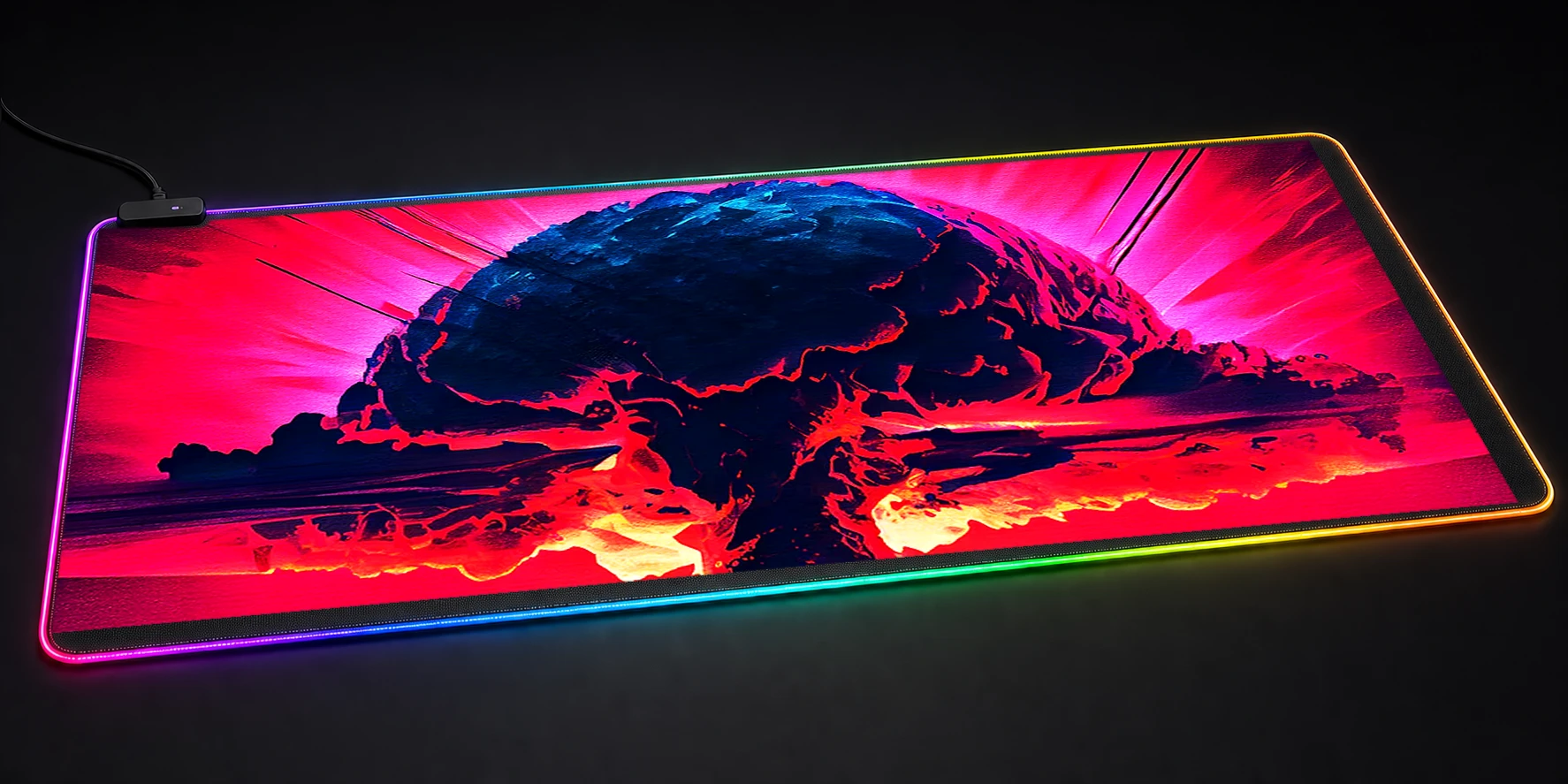 Nuclear Bomb Illustration RGB Desk Mat RGB desk mat