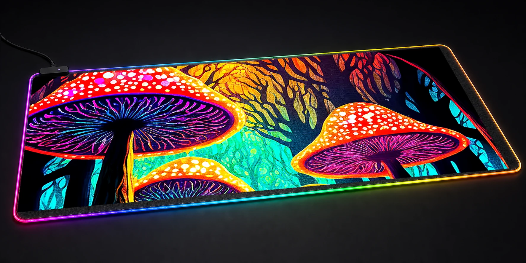 Mushroom Forest RGB Desk Mat RGB desk mat