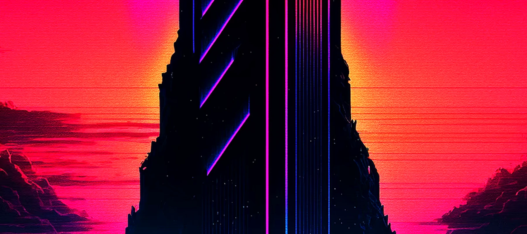 Monolith wave cultists RGB Desk Mat full-width design preview