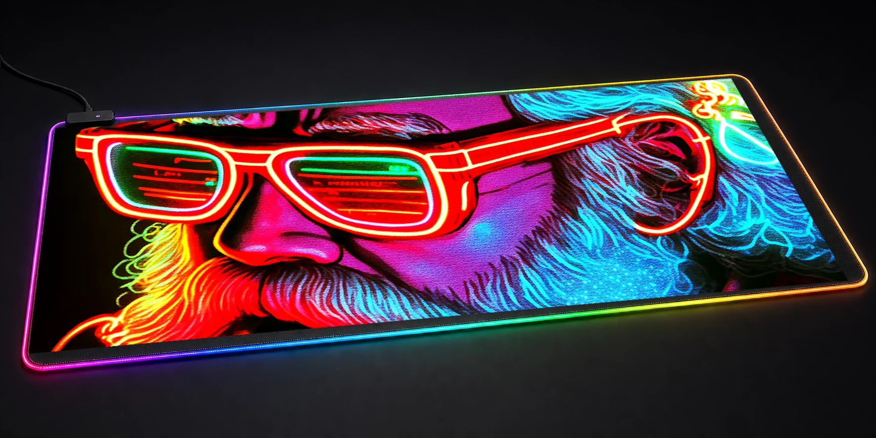 Glow wave Santa RGB Desk Mat RGB desk mat