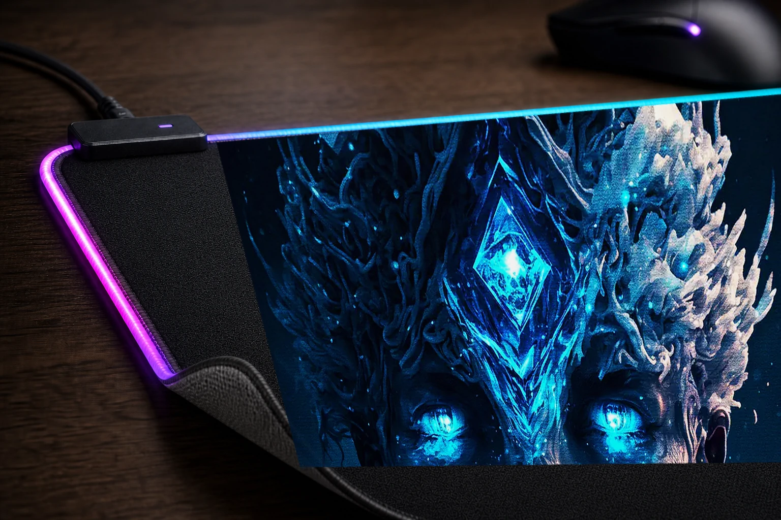 Paint Devils Ice RGB Desk Mat controller and material detail