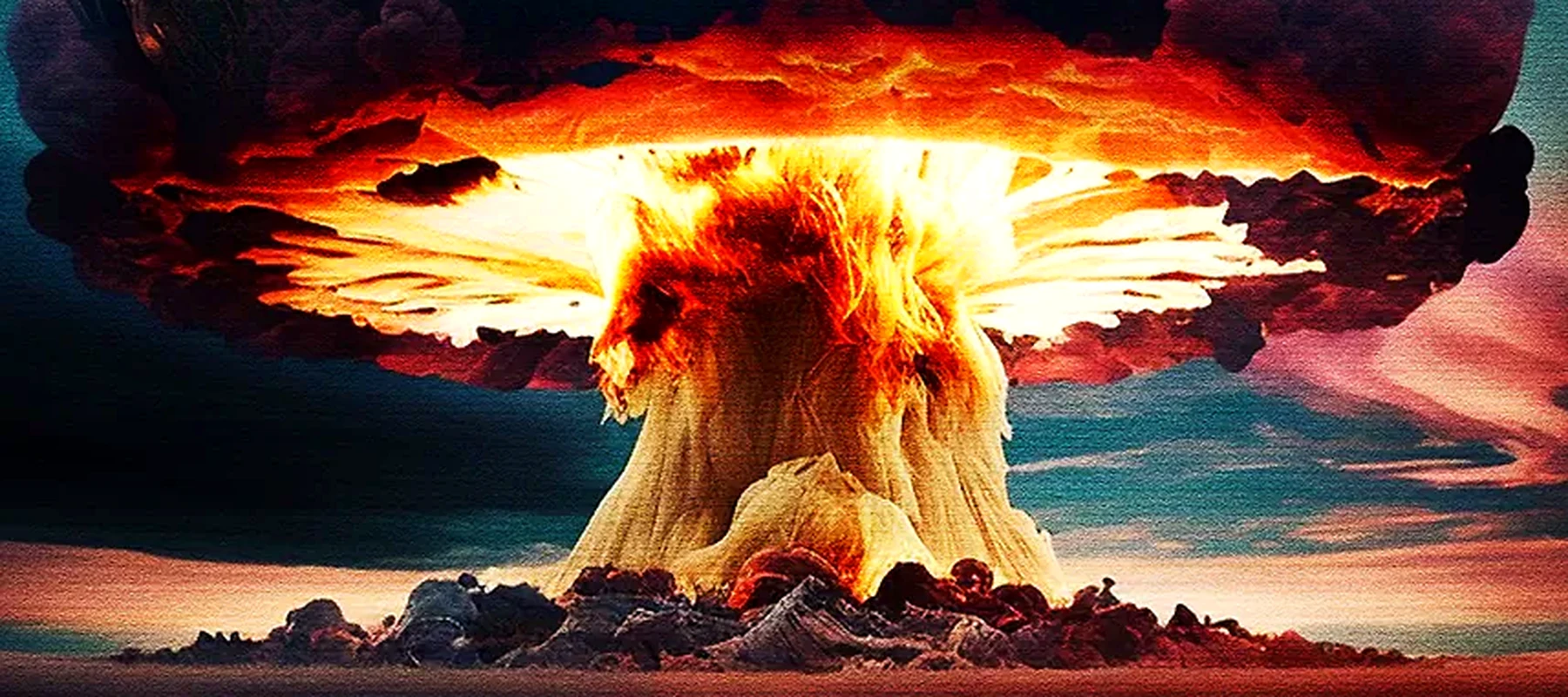 Atomic Explosion RGB Desk Mat full-width design preview