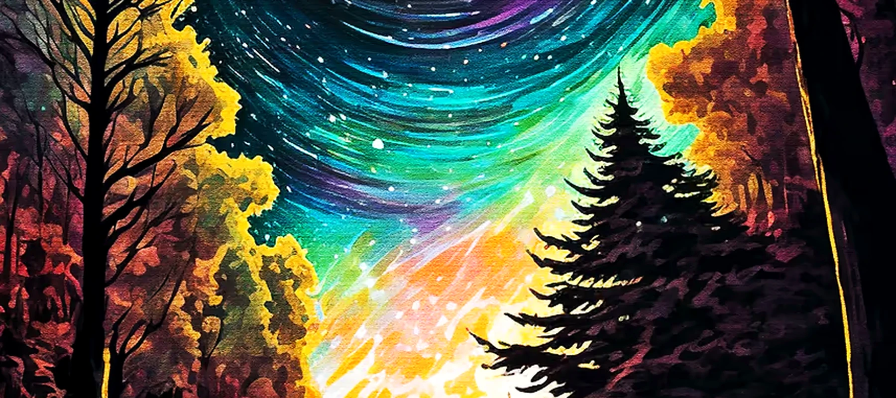 Paint The Silent Night RGB Desk Mat full-width design preview
