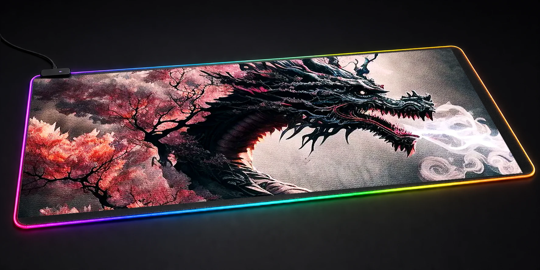 Illustration of Dragon RGB Desk Mat RGB desk mat