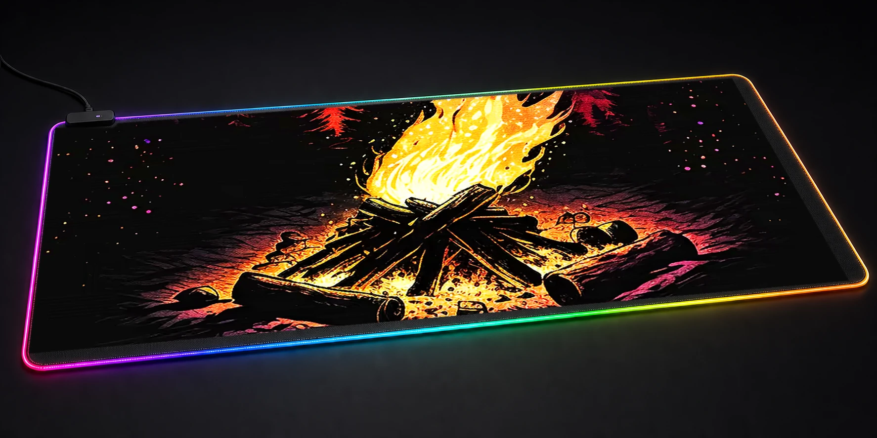 Nice galaxy campfire RGB Desk Mat RGB desk mat