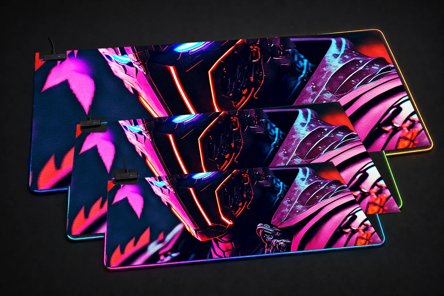 Red army in war RGB Desk Mat three-size comparison