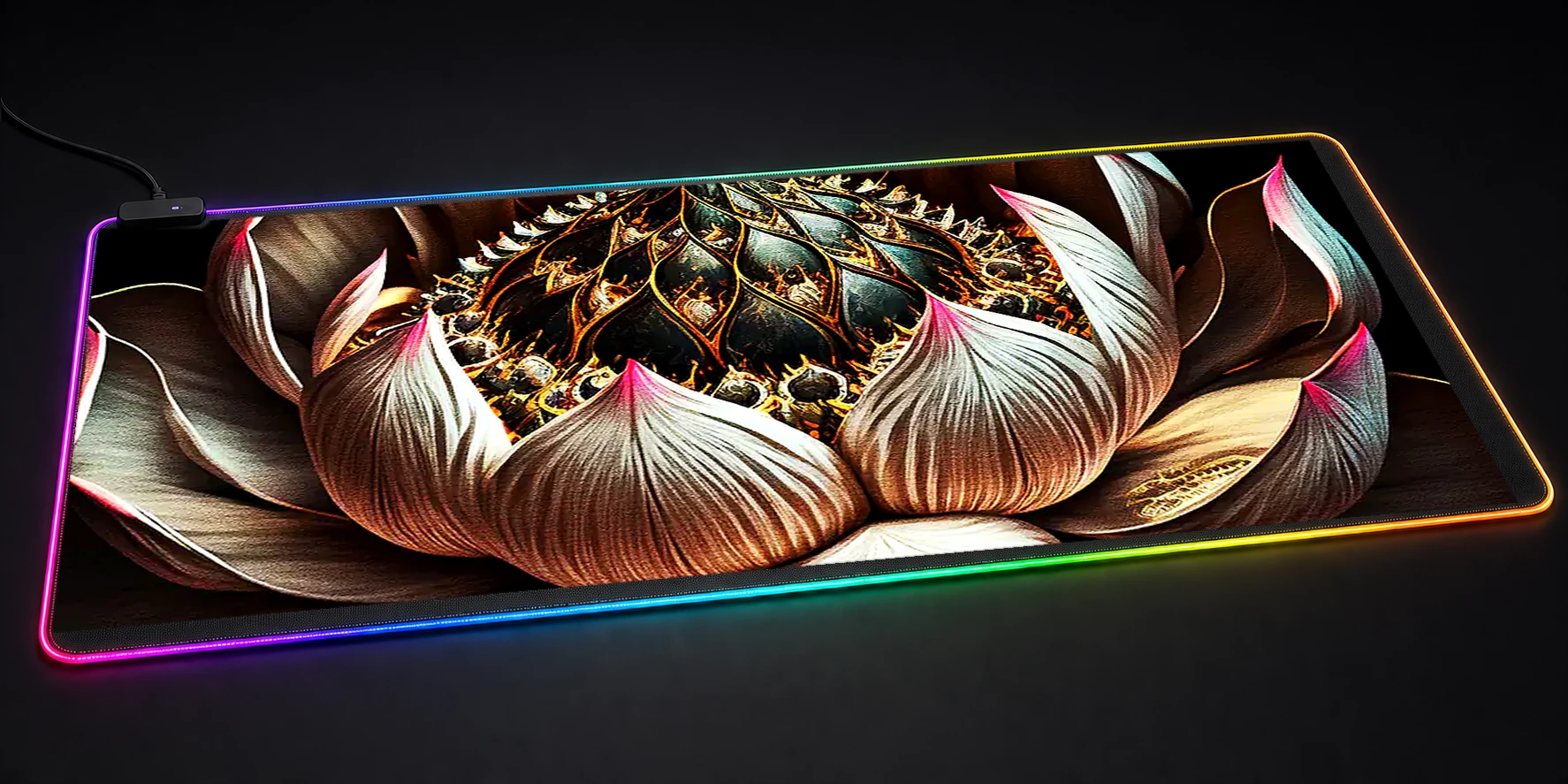 Devils Lotus RGB Desk Mat RGB desk mat