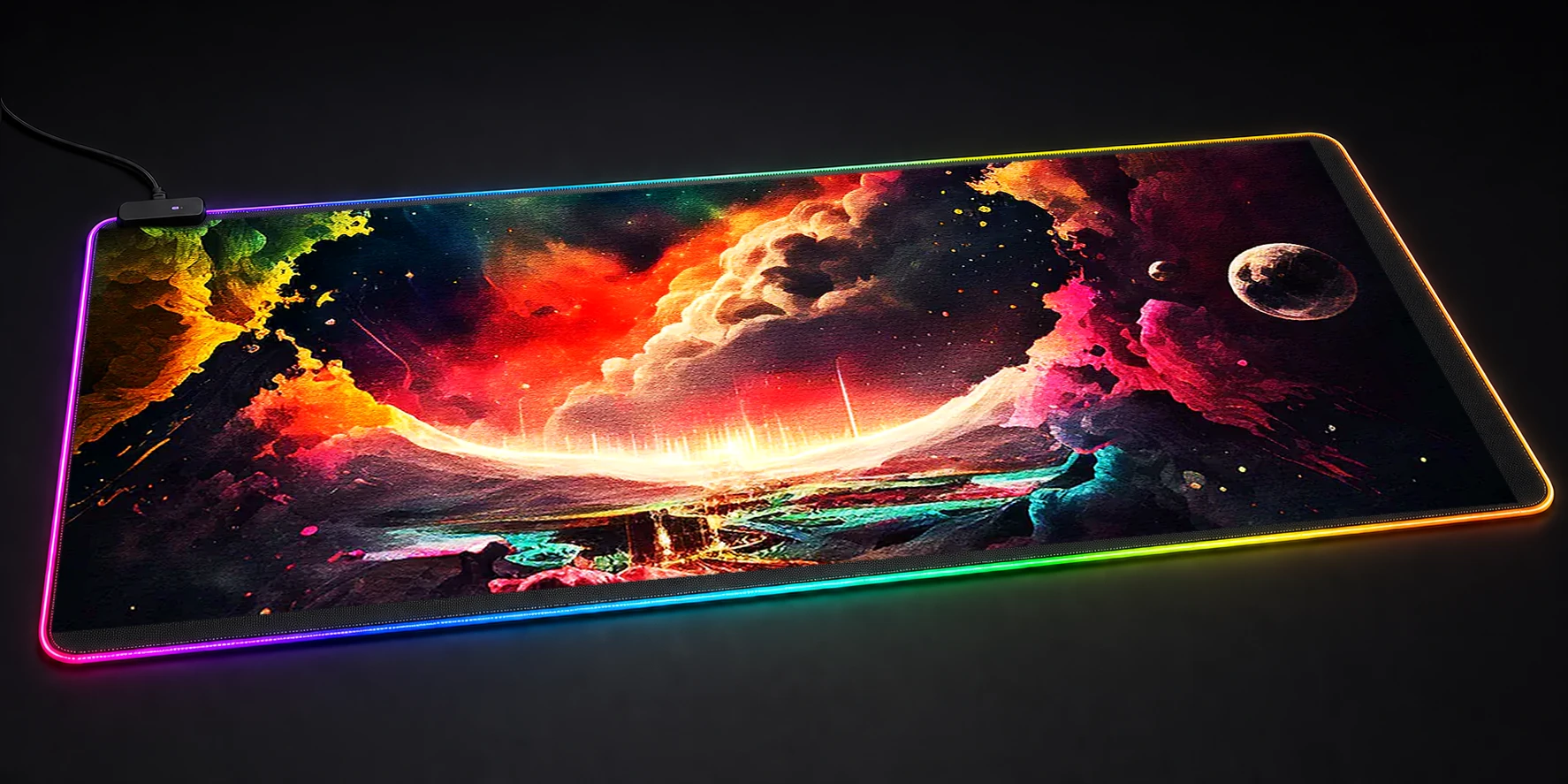 Colorful universe paint RGB Desk Mat RGB desk mat