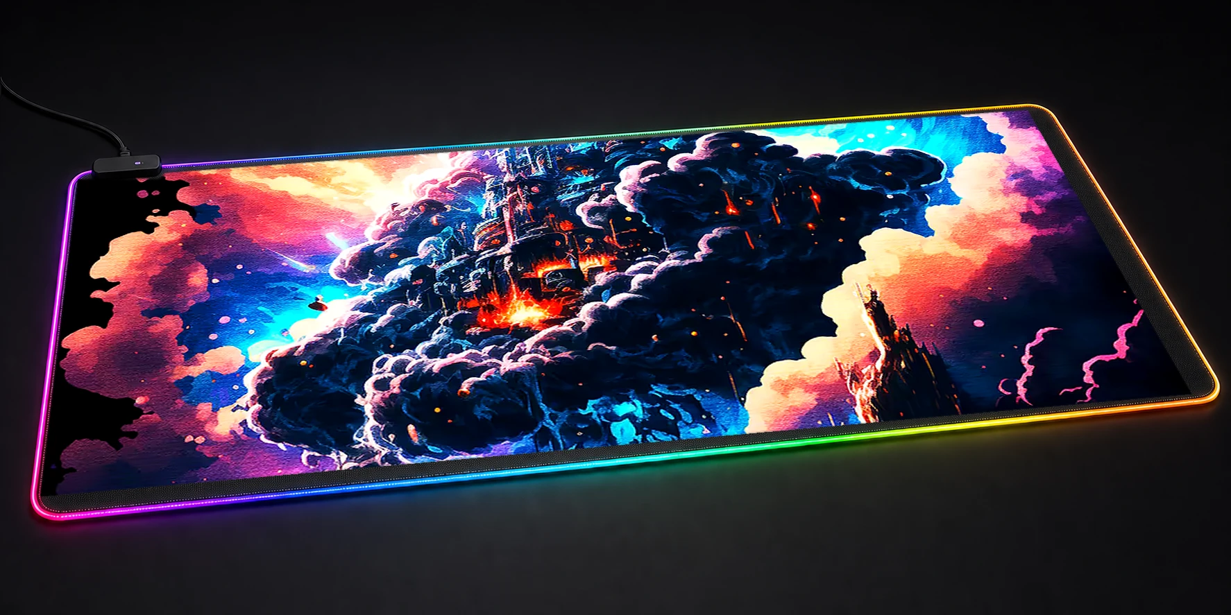 A colorful fantasy world RGB Desk Mat RGB desk mat