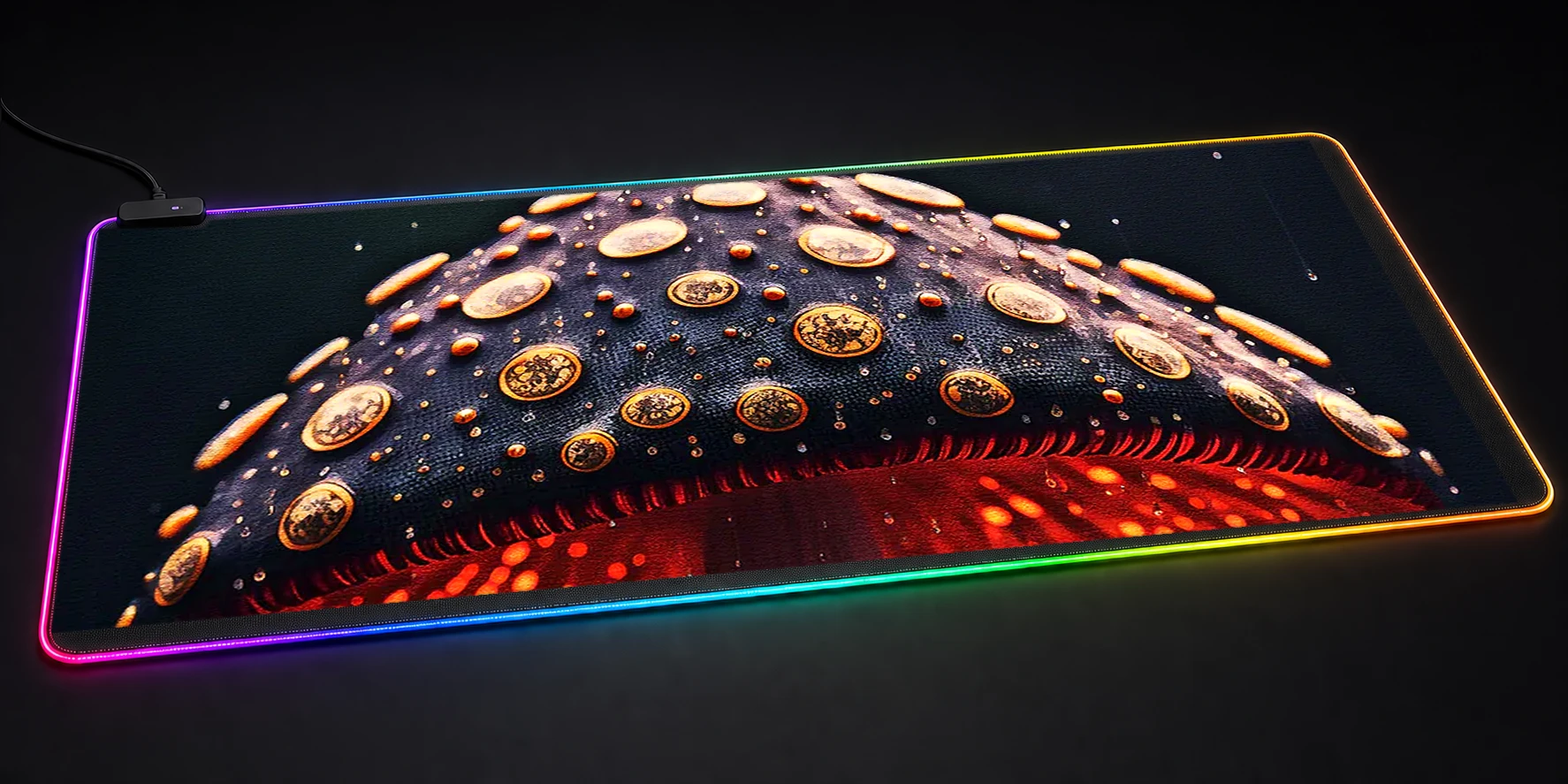 Mushrooms In the Rain RGB Desk Mat RGB desk mat