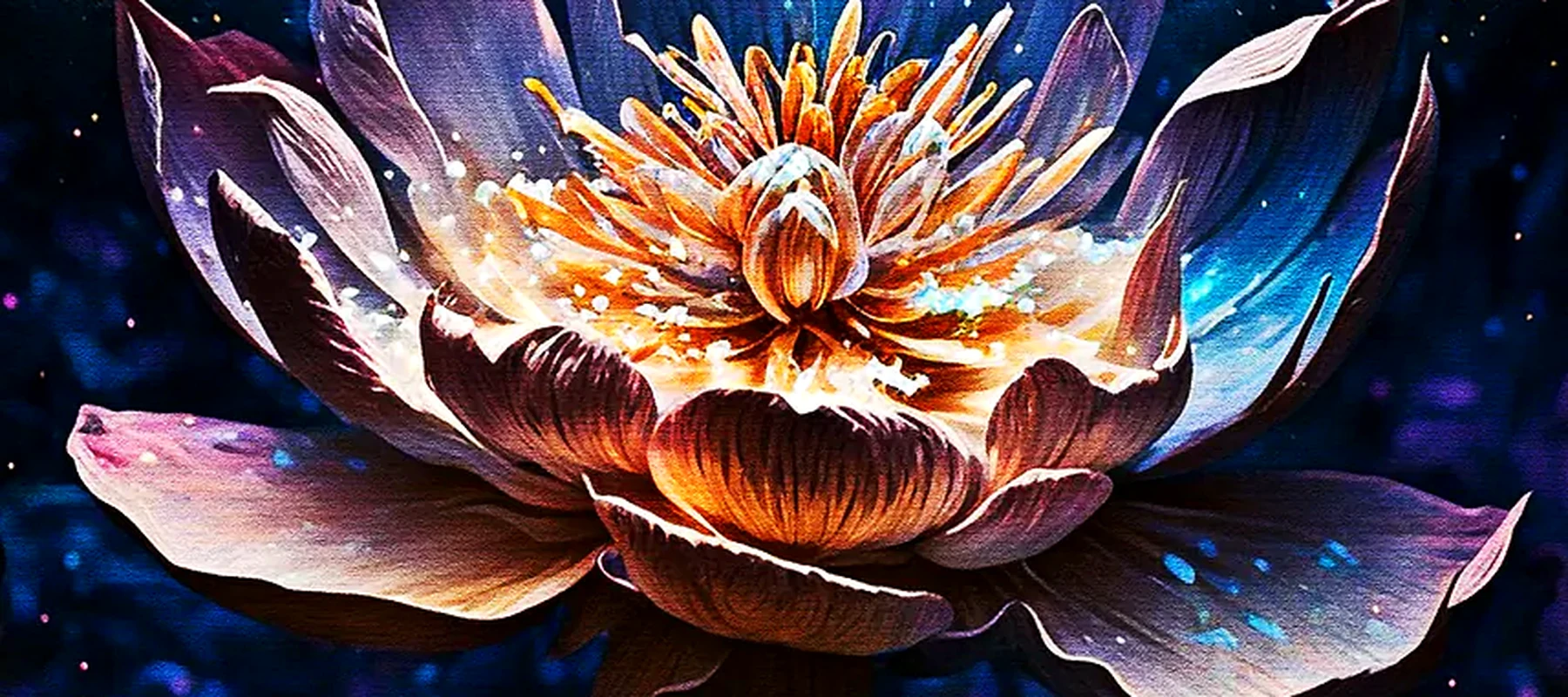 Lotus Flower Magic RGB Desk Mat full-width design preview