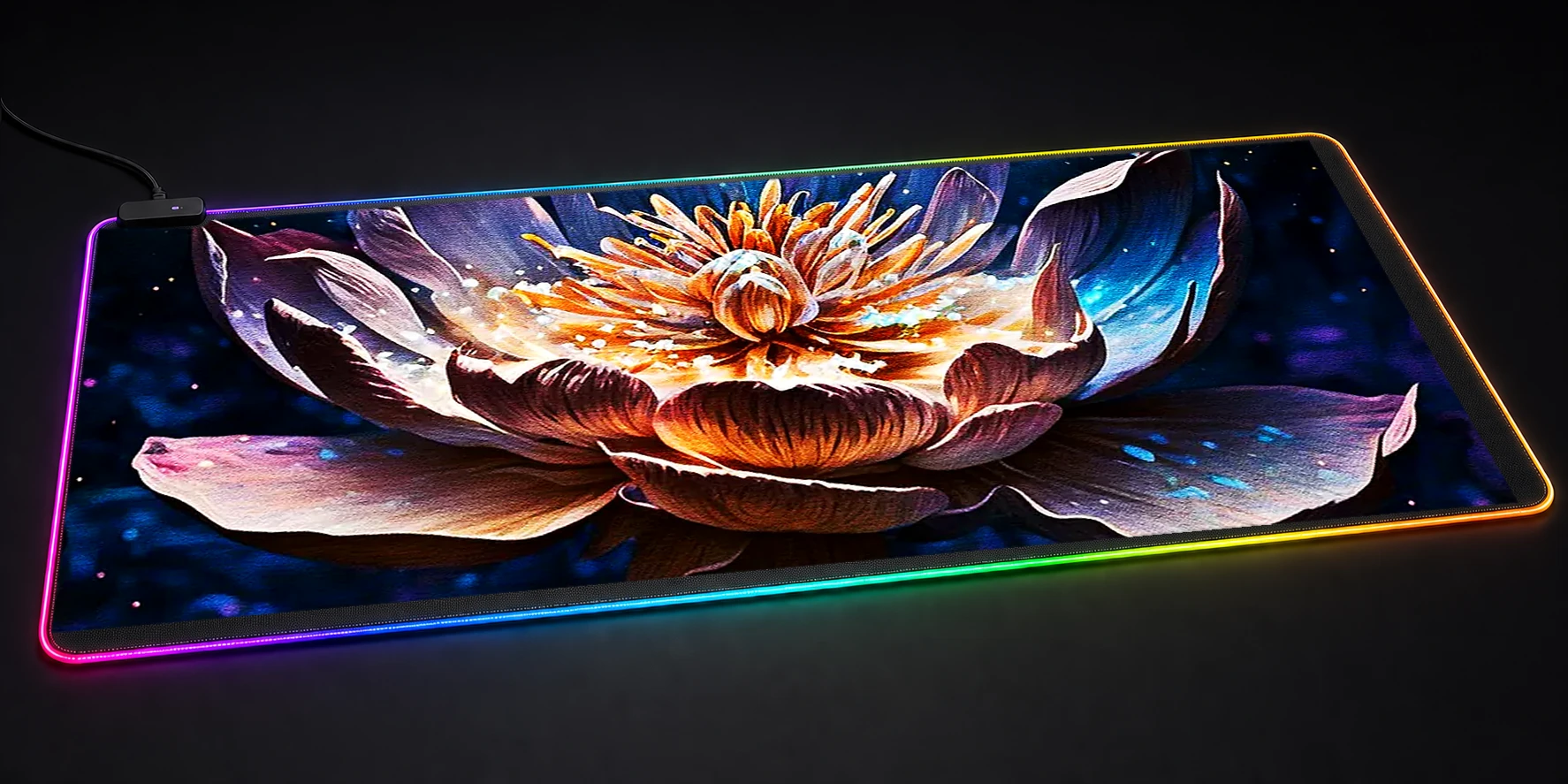 Lotus Flower Magic RGB Desk Mat RGB desk mat