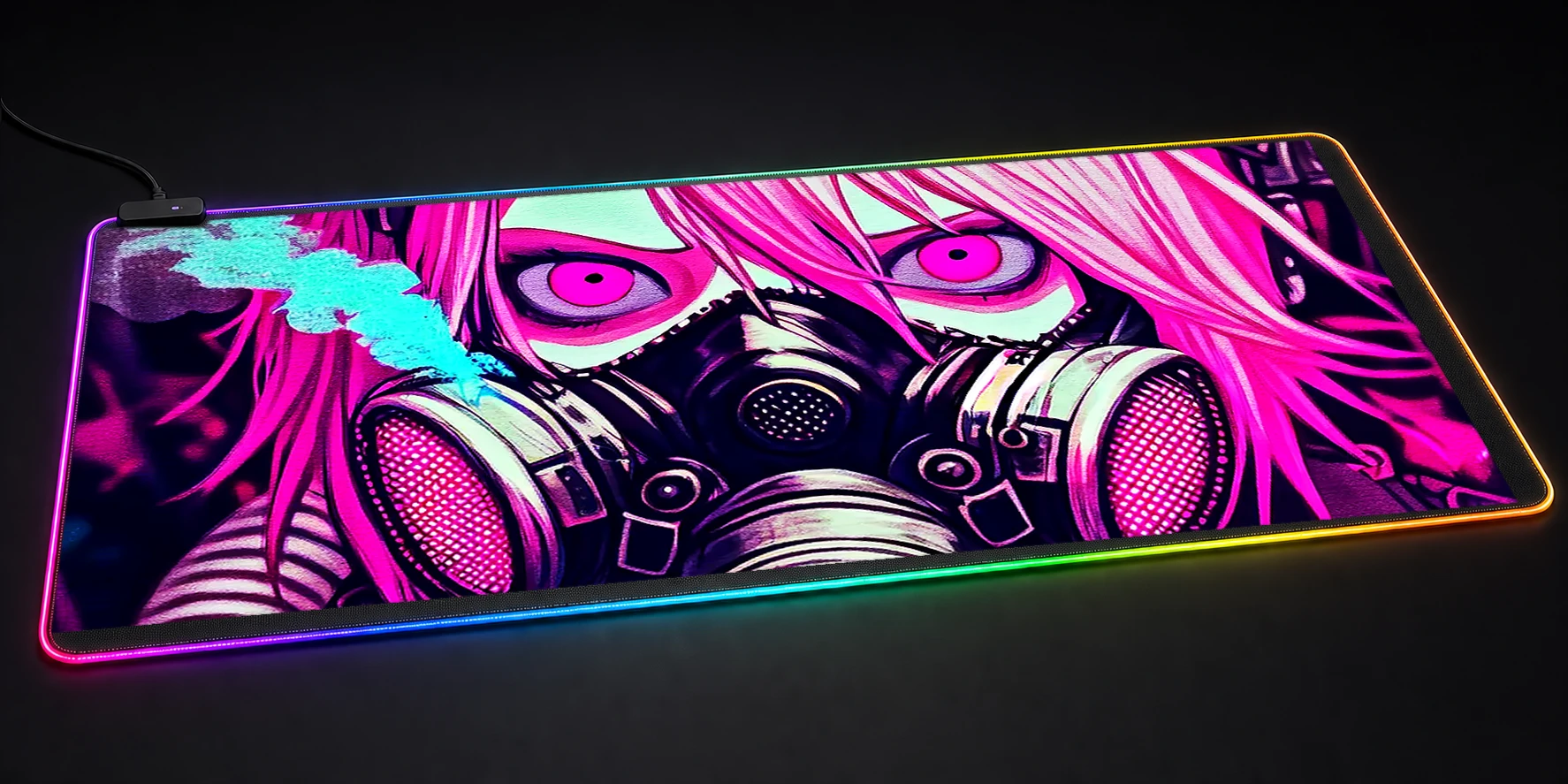 Girl In Art Style RGB Desk Mat RGB desk mat