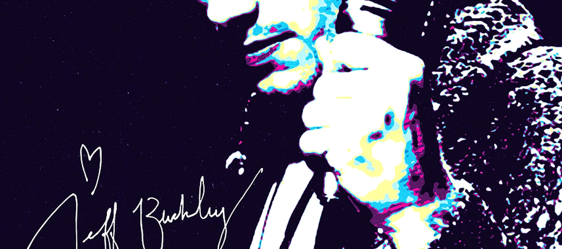 Jeff Buckley Portrait with Signature RGB Desk Mat full-width design preview