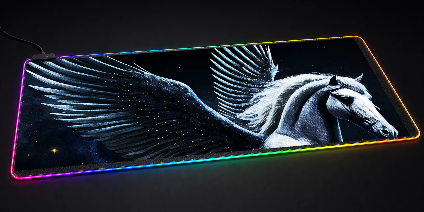 Mystic Dark Horse RGB Desk Mat RGB desk mat