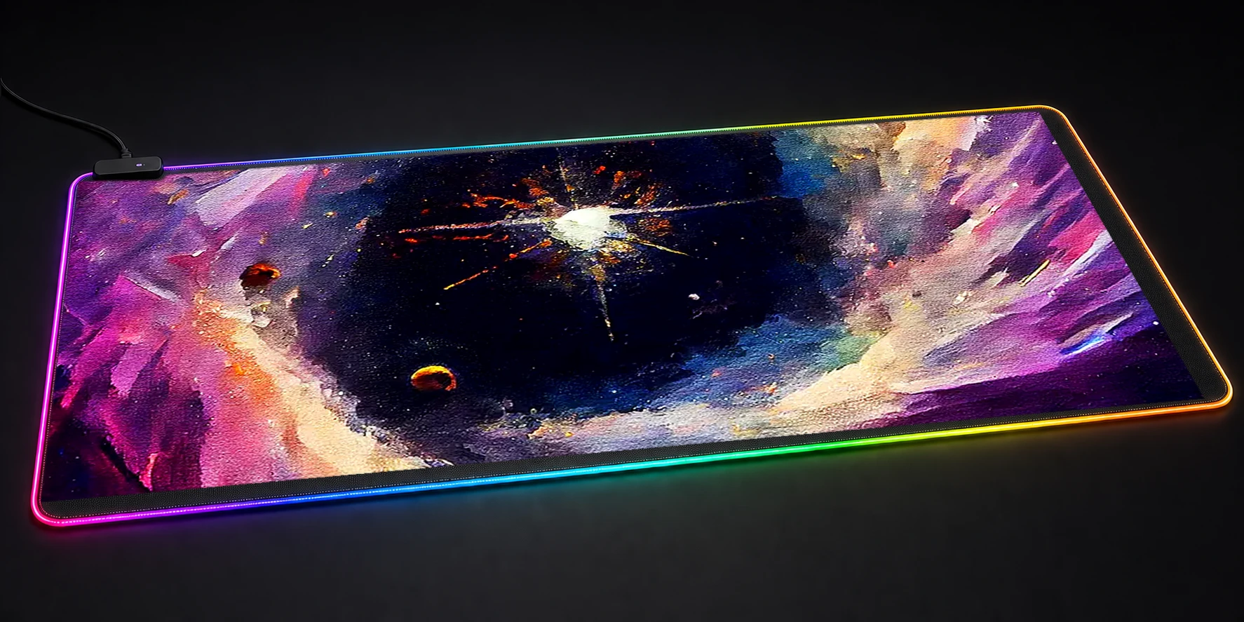 Paint Black Hole RGB Desk Mat RGB desk mat