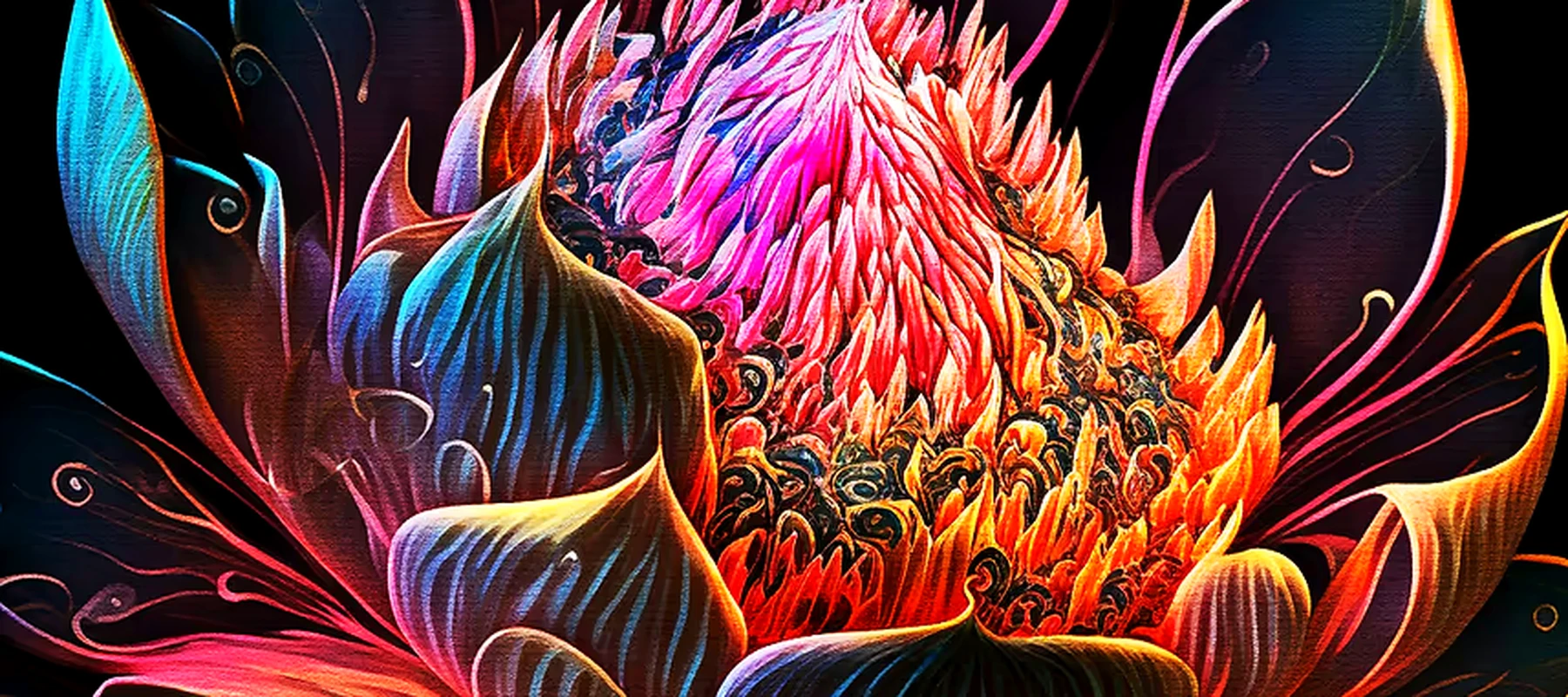 Lotus flower new art RGB Desk Mat full-width design preview
