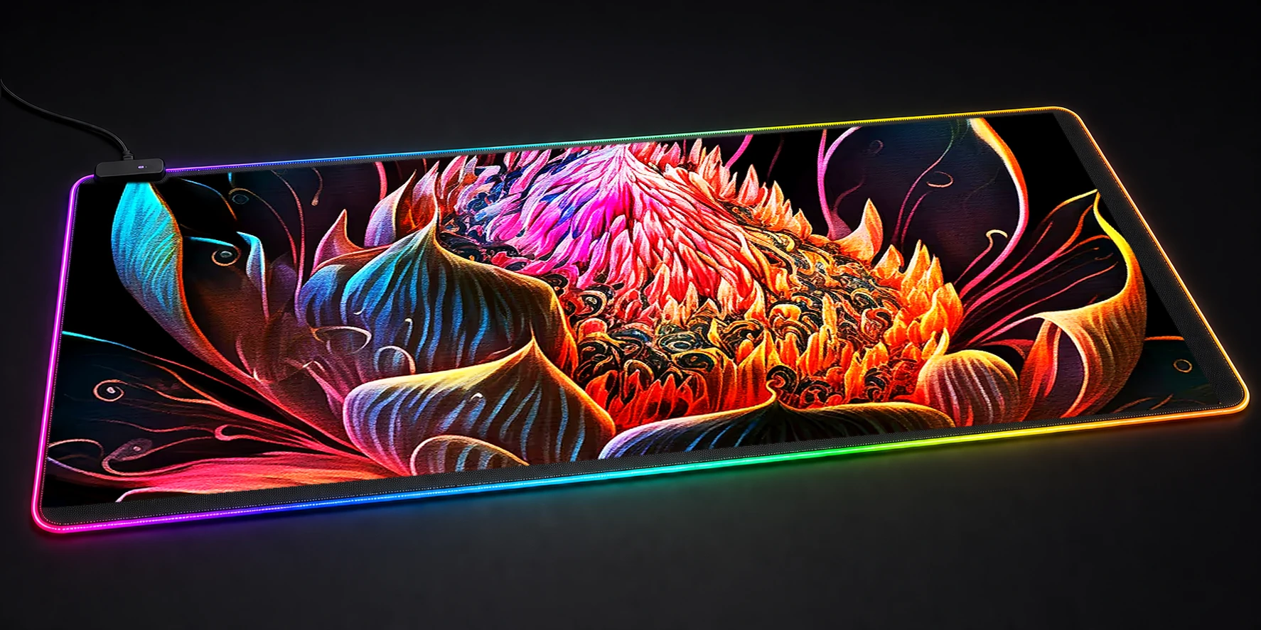 Lotus flower new art RGB Desk Mat RGB desk mat