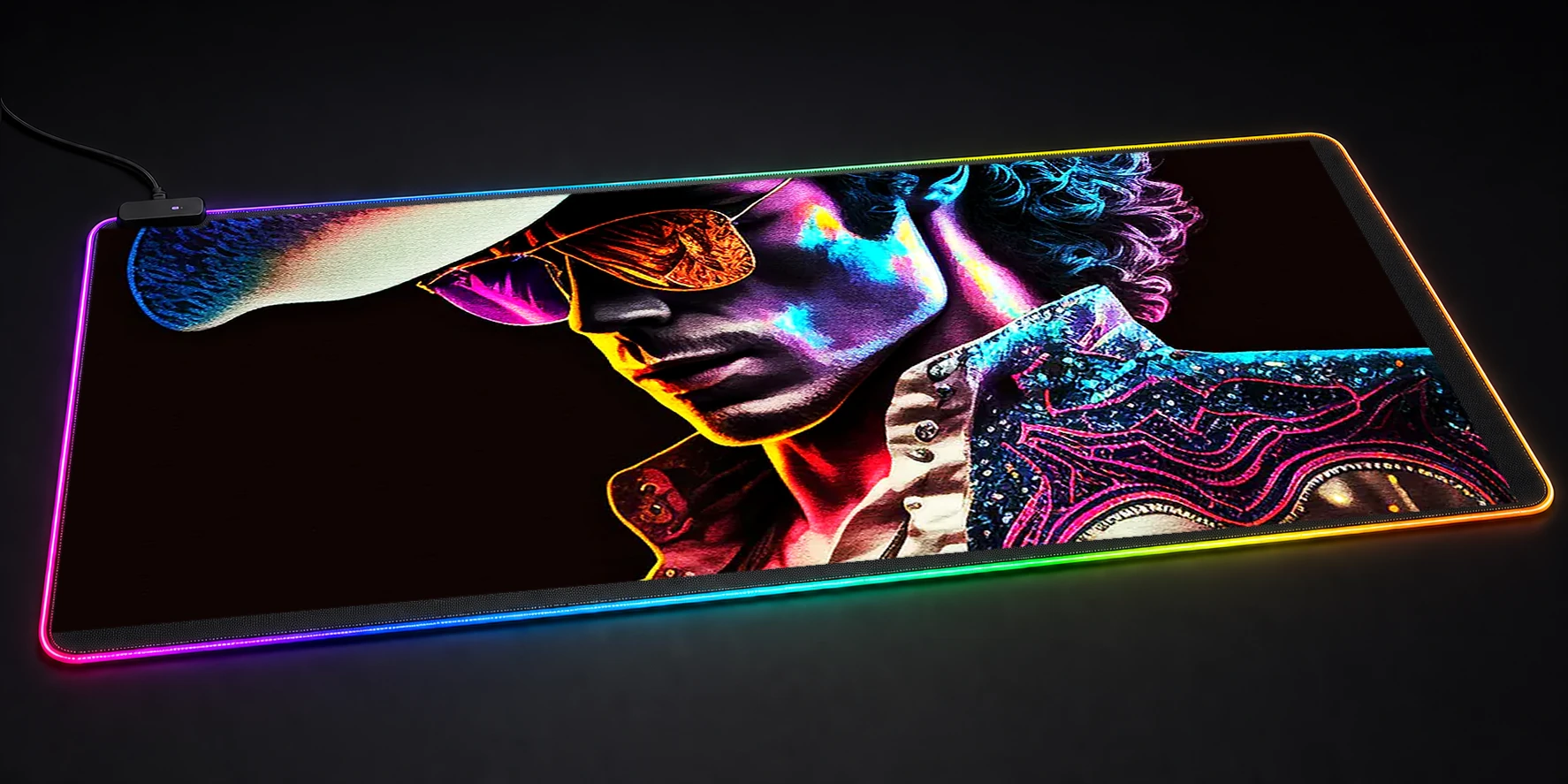 Disco cowboy art RGB Desk Mat RGB desk mat